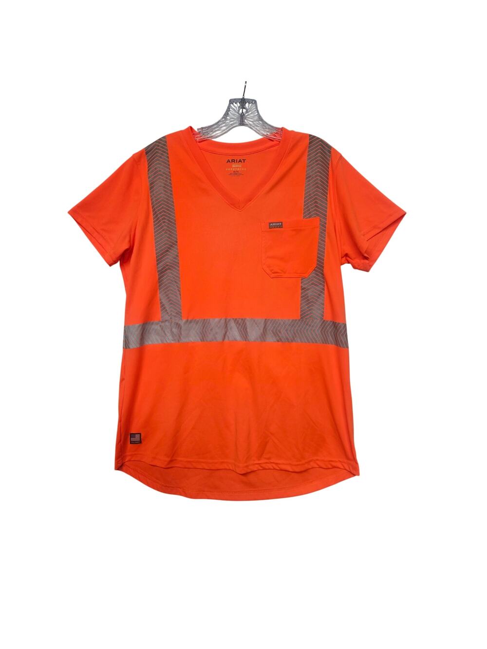 Ariat XL Men's Rebar Hi-Vis ANSI Safety Shirt Orange Single Pocket USA Made